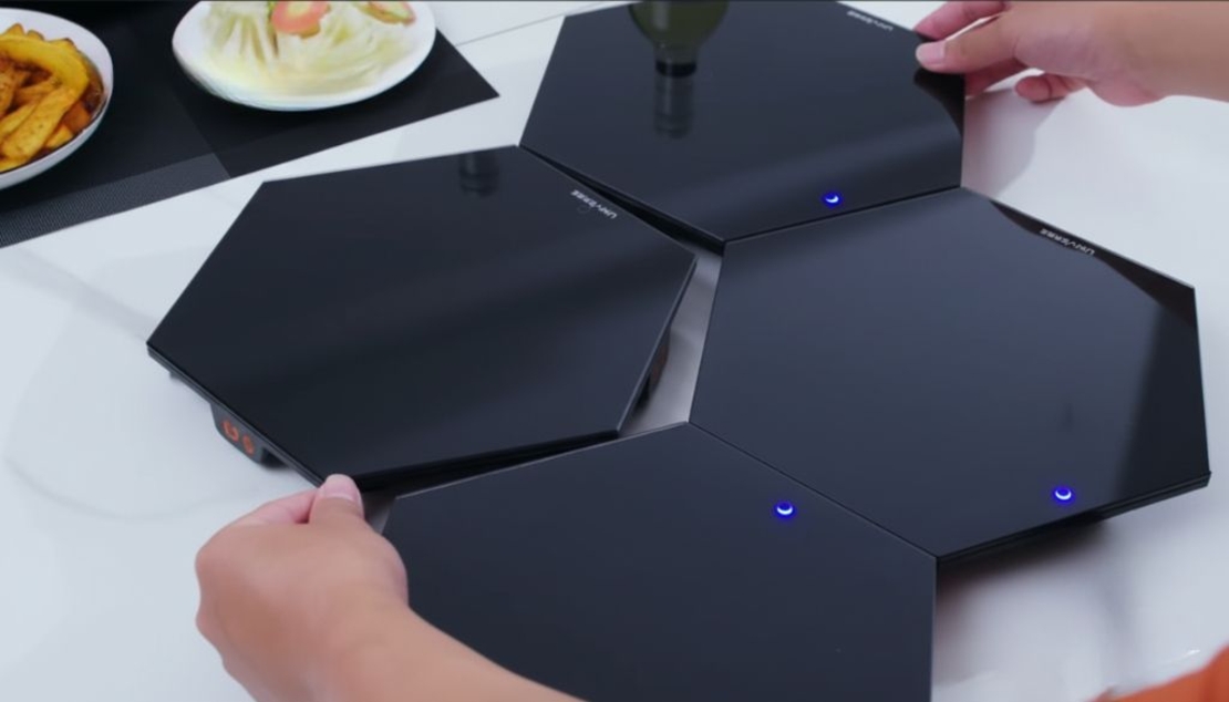 פלטת שבת מתחברת מזכוכית סט רביעייה UNIVERSE NRI-956X4 - צבע שחור - יבואן רשמי