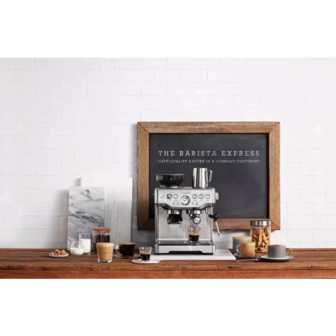 מכונת קפה טוחנת ברוויל Breville Barista Express BES870 - צבע נירוסטה - יבואן רשמי