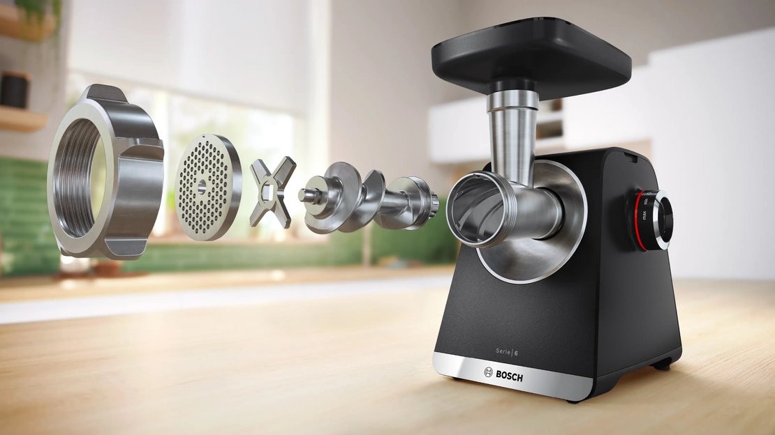 מטחנת בשר 2100W בוש BOSCH MultiPower Serie 6 MFWS641B - יבואן רשמי