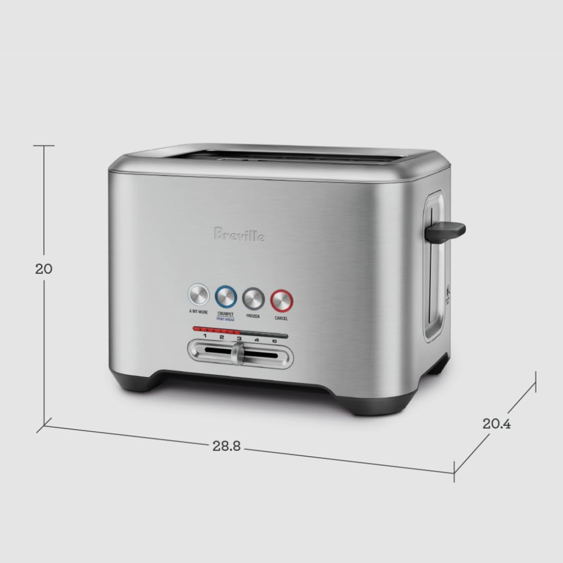 מצנם טוסטר חכם נירוסטה ברוויל BREVILLE the Lift & Look Pro–2 Slice BTA720 - יבואן רשמי