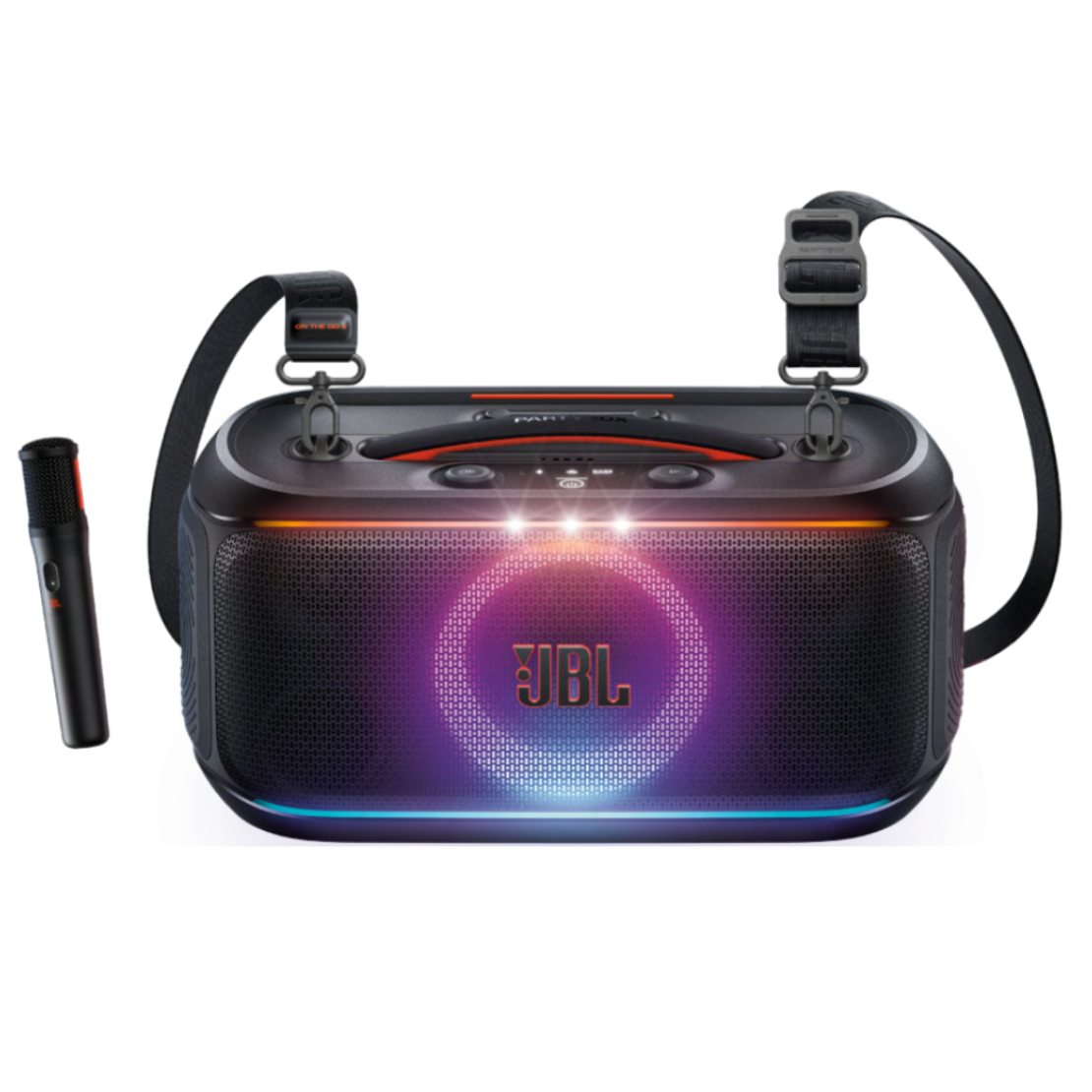 רמקול מסיבות נייד בידורית עם מיקרופון אלחוטי JBL PartyBox On-The-Go 2 - יבואן רשמי - צבע שחור