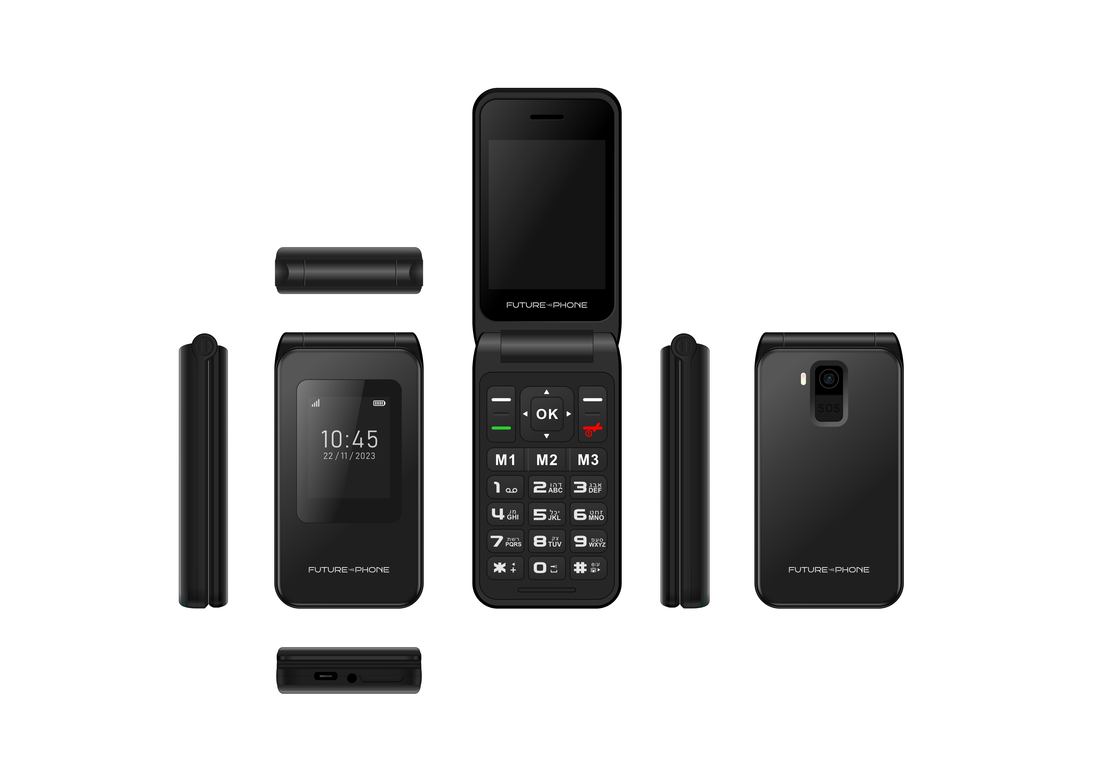 טלפון סלולרי למבוגרים FUTURE 4G Phone - כולל מעמד טעינה - יבואן רשמי - צבע שחור
