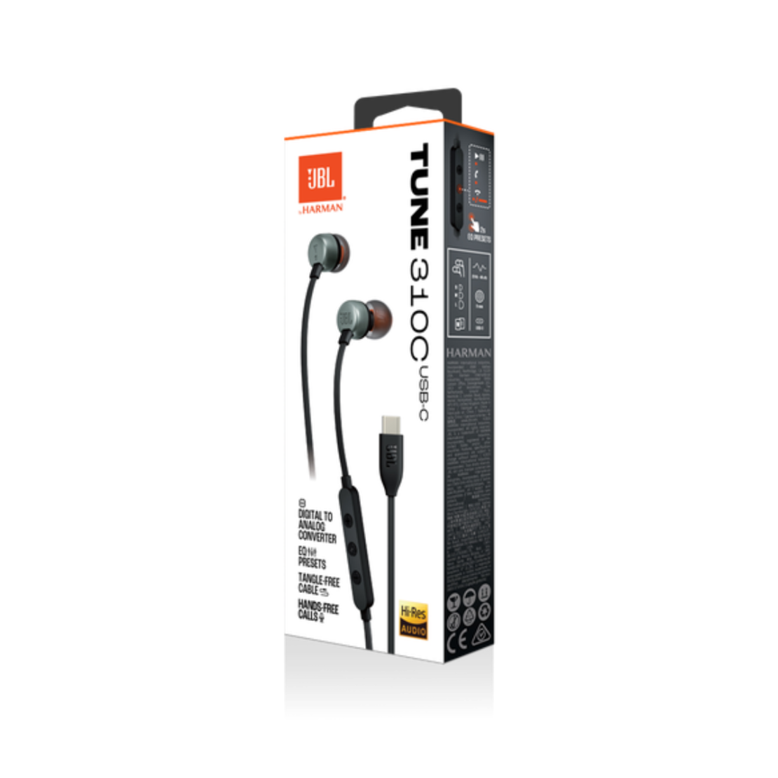אוזניות חוטיות JBL TUNE 310C USB-C - במגוון צבעים! יבואן רשמי!