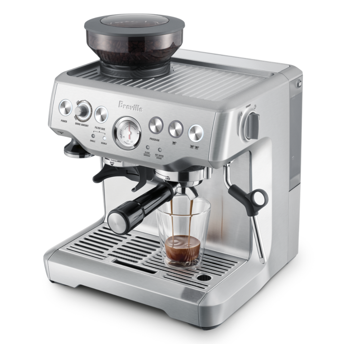 מכונת קפה טוחנת ברוויל Breville Barista Express BES870 - צבע נירוסטה - יבואן רשמי