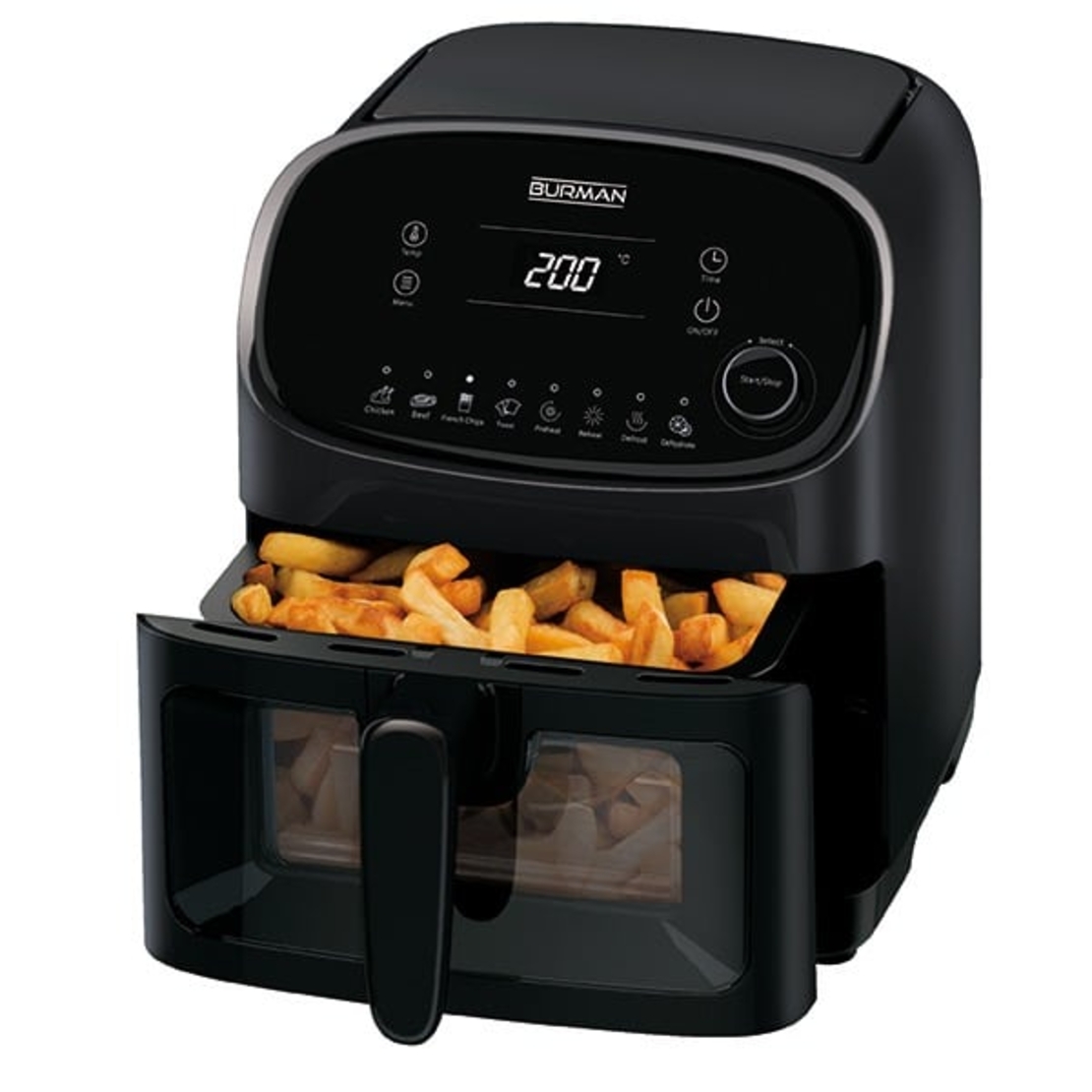 סיר טיגון ללא שמן Air Fryer חכם דיגיטלי 8 ב-1 בורמן BURMAN B772