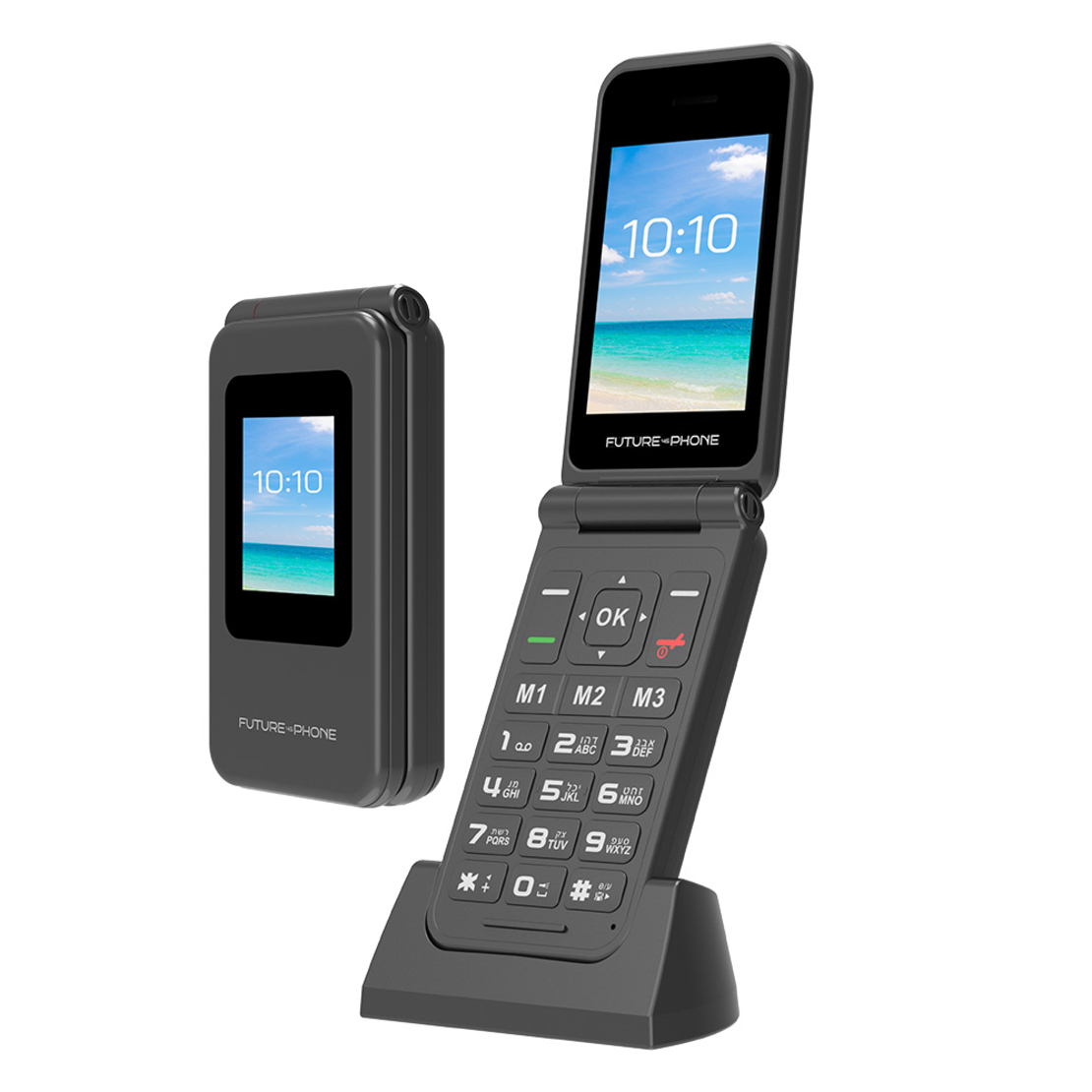 טלפון סלולרי למבוגרים FUTURE 4G Phone - כולל מעמד טעינה - יבואן רשמי - צבע שחור
