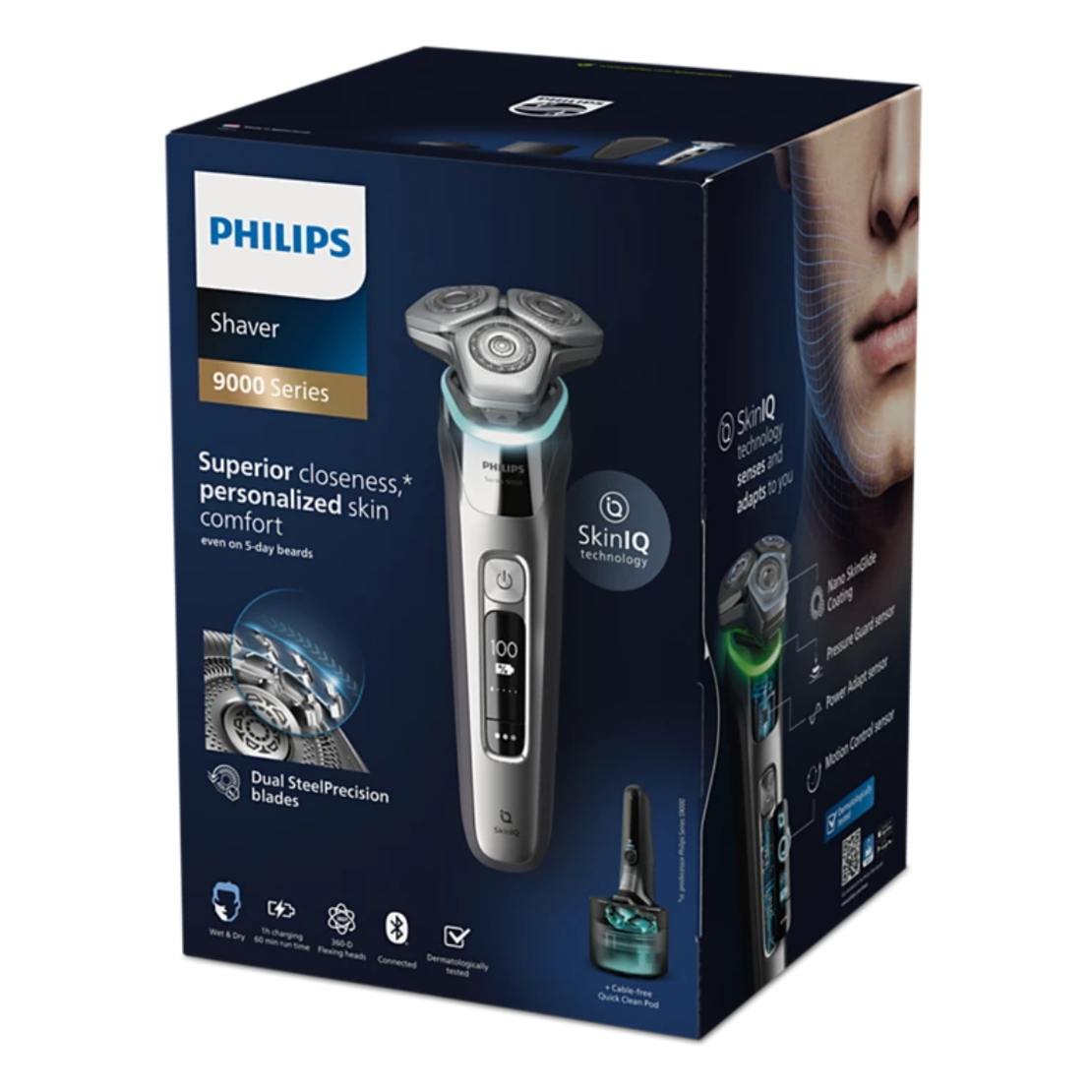 מכונת גילוח יבש / רטוב כולל מתקן שטיפה פיליפס Philips S9975/55 - תוצרת הולנד! שנתיים אחריות יבואן רשמי!