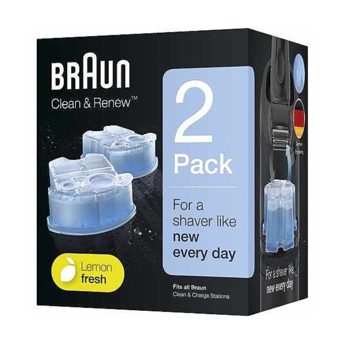 נוזל שטיפה למכונת גילוח בראות מארז 2 מחסניות Braun CCR2