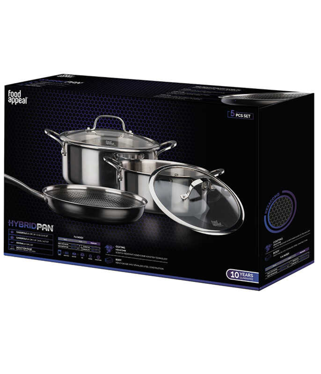 סט סירים ומחבת 5 חלקים פוד אפיל Food Appeal HYBRID PAN - יבואן רשמי