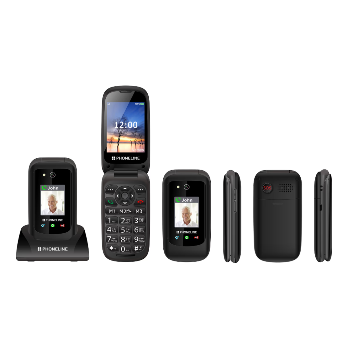 טלפון סלולרי מתקפל למבוגרים פון ליין PhoneLine F33 4G - שנתיים אחריות יבואן רשמי!