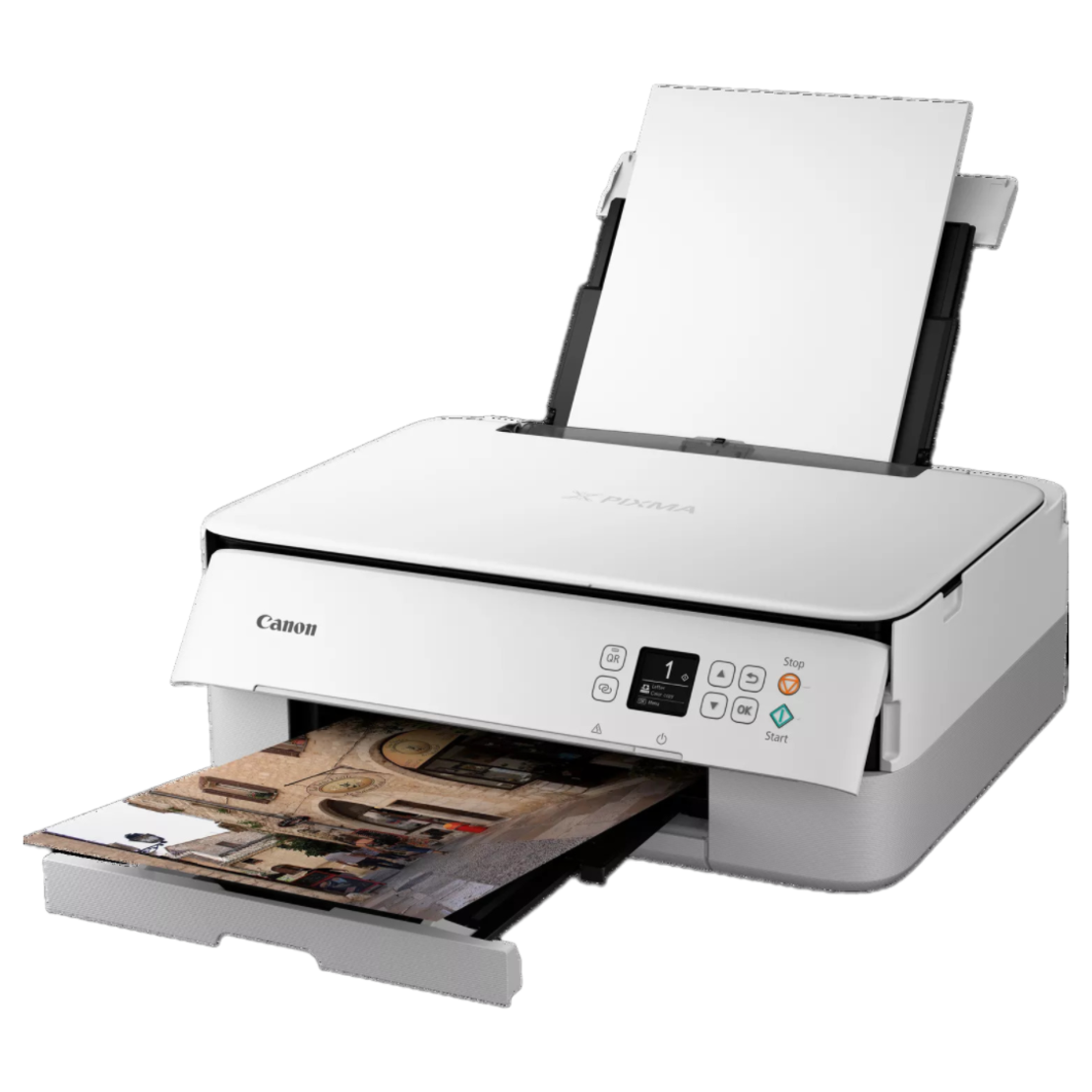 מדפסת משולבת אלחוטית קנון Canon PIXMA TS5351i - שנתיים אחריות יבואן רשמי - גוון לבן