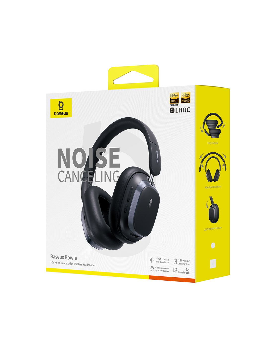 אוזניות אלחוטיות עם מסנן רעשים Baseus Bowie H1s Noise-Cancellation Wierless Headphones - יבואן רשמי - צבע שחור