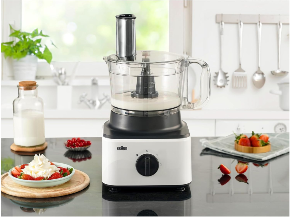 מעבד מזון 750W כולל בלנדר בראון Braun FP0132WH -  שנתיים אחריות יבואן רשמי