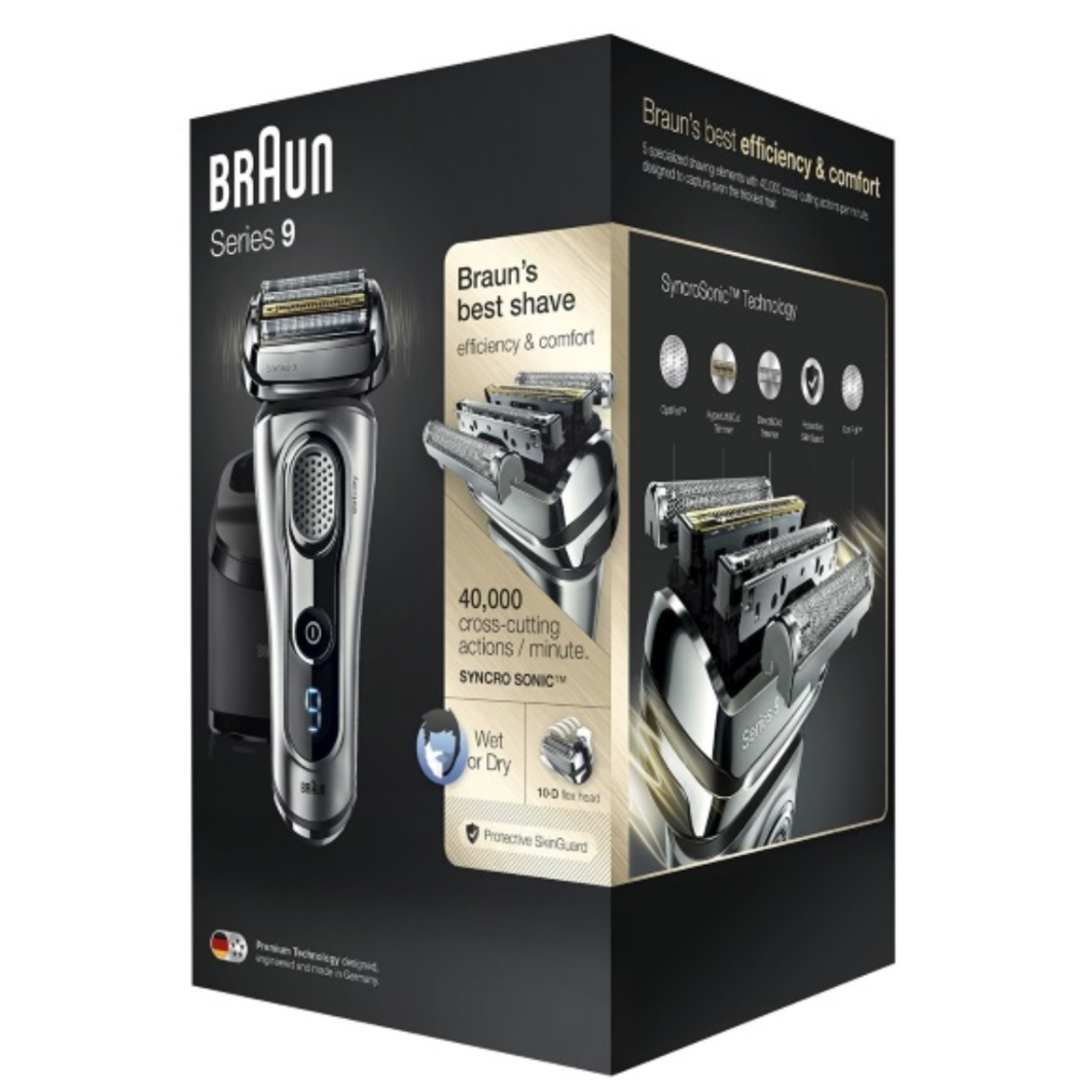 מכונת גילוח עם מתקן שטיפה סדרה 9 בראון Braun 9290cc - שנתיים אחריות!