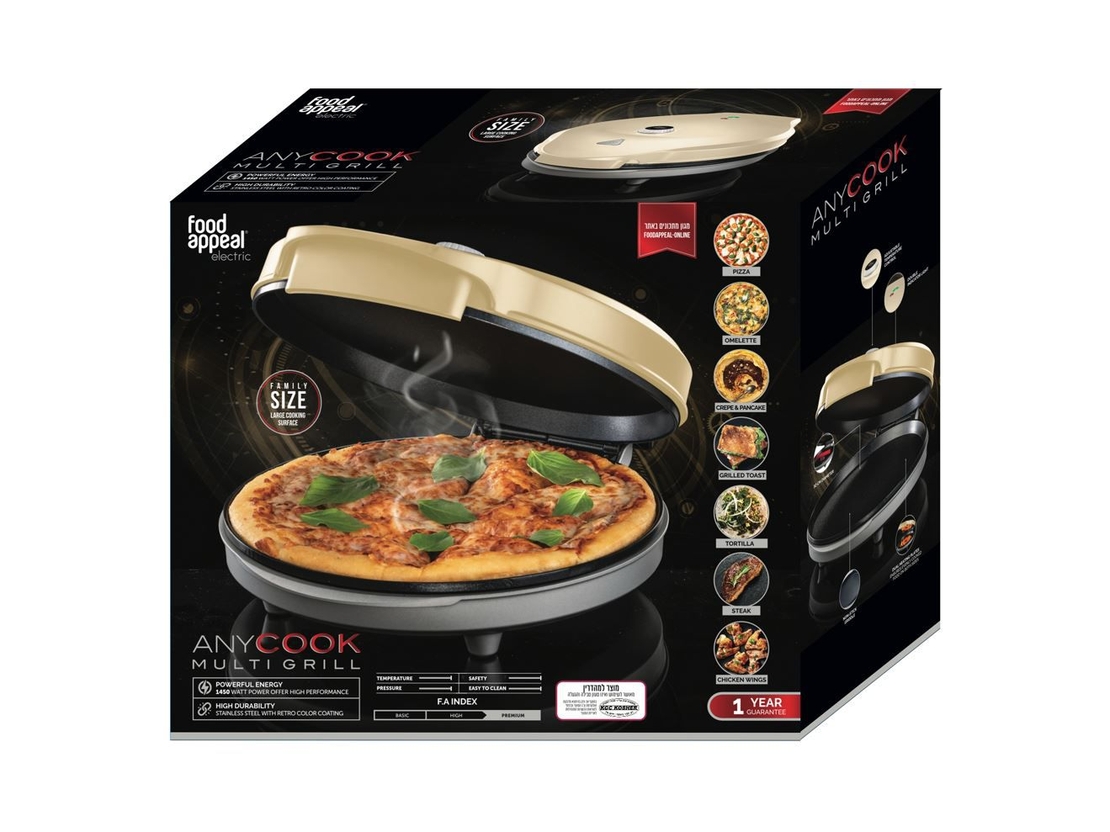 מכשיר בישול רב תכליתי פיצה מייקר קוטר 32 ס