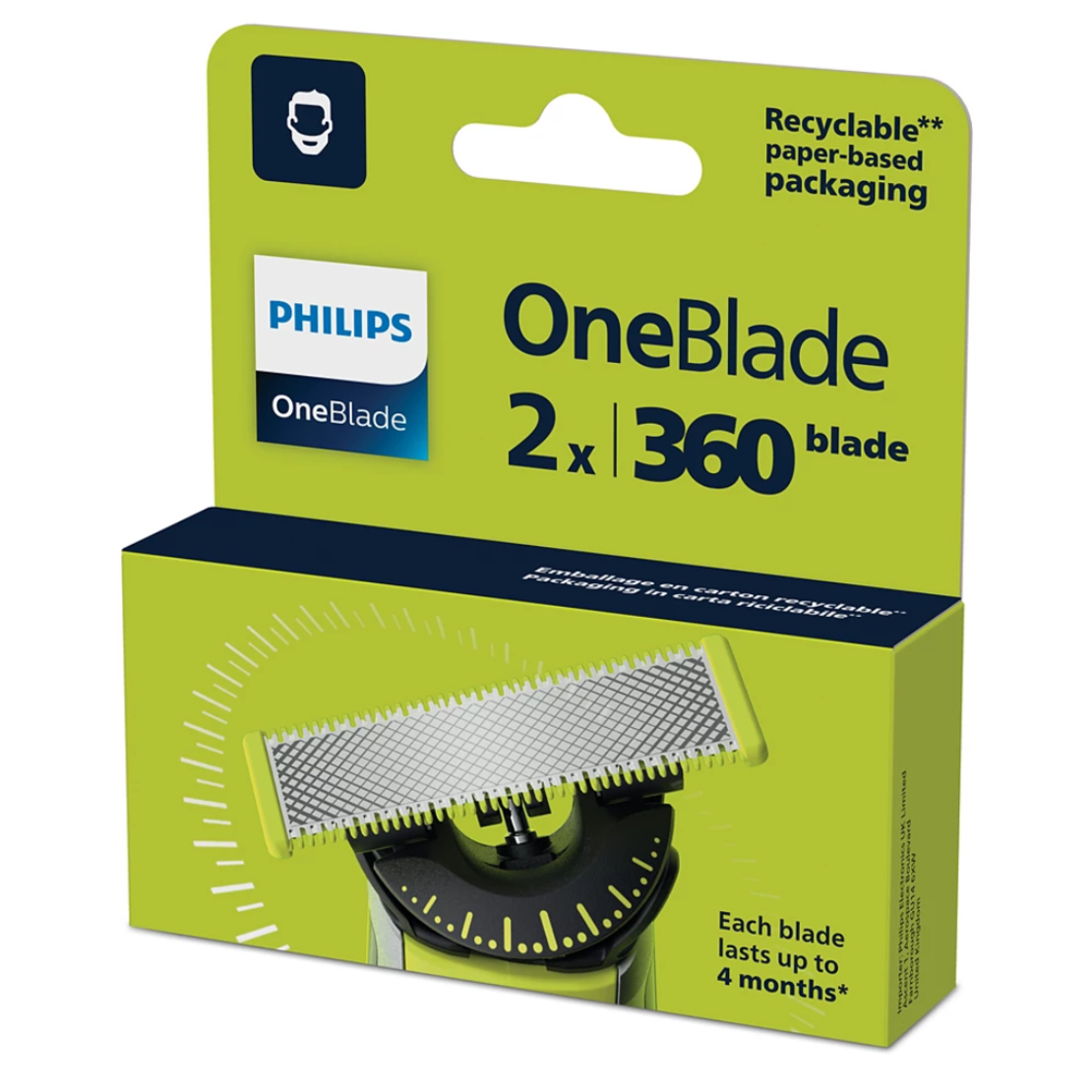 זוג סכיני להבי גילוח למכונת גילוח פיליפס PHILIPS OneBlade 360 blade QP420/50 - מקורי יבואן רשמי