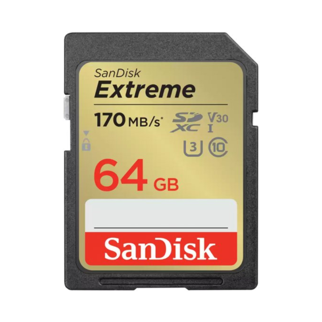 כרטיס זיכרון בנפח 64GB סאנדיסק SanDisk Extreme SDHC UHS-I Class-10 U3 V30
