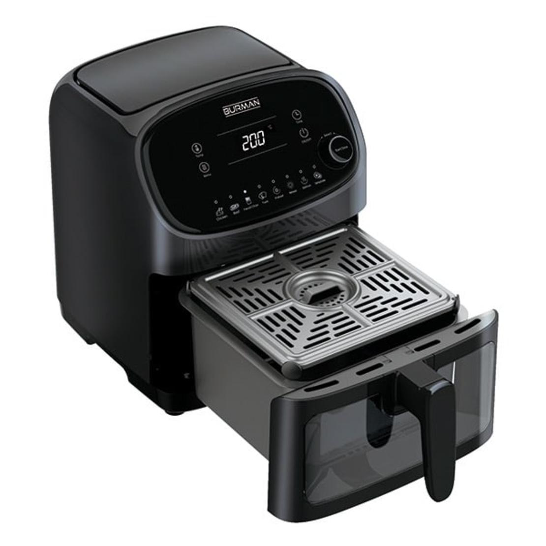 סיר טיגון ללא שמן Air Fryer חכם דיגיטלי 8 ב-1 בורמן BURMAN B772