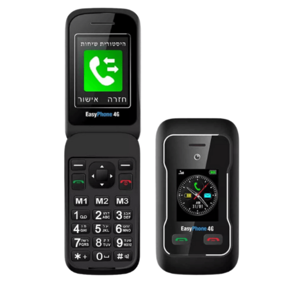 טלפון סלולרי למבוגרים איזיפון EasyPhone NP-01 4G - יבואן רשמי - צבע שחור