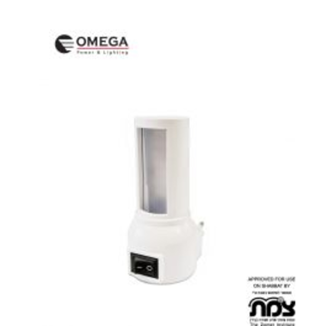 מנורת לילה לשבת -לבן OMEGA OM-SHAB-PL3W-W-WH