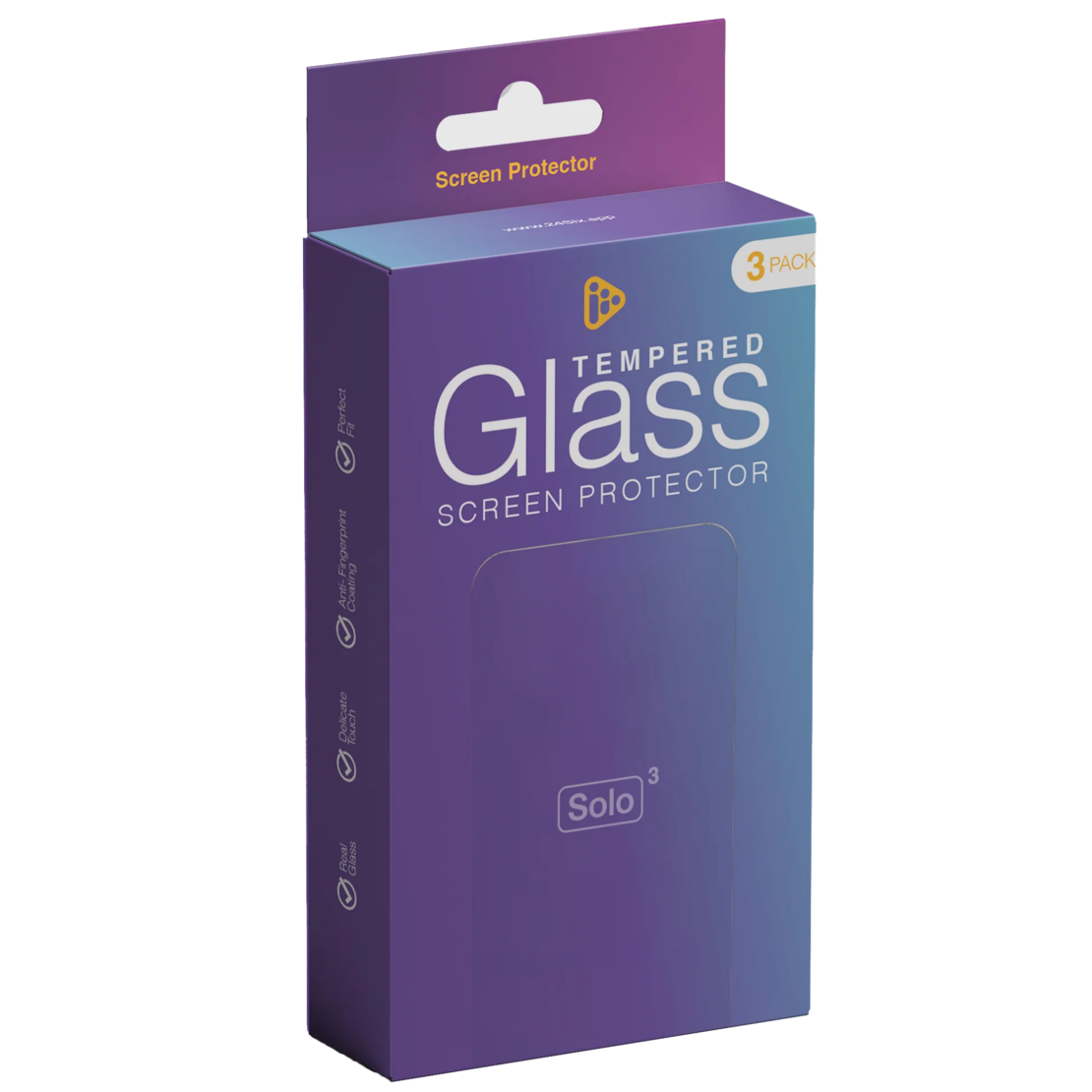 מארז 3 מגני מסך לנגן סולו 3 - 24Six Solo3 Tempered Glass Screen Protectors -3 Pack - מקורי יבואן רשמי