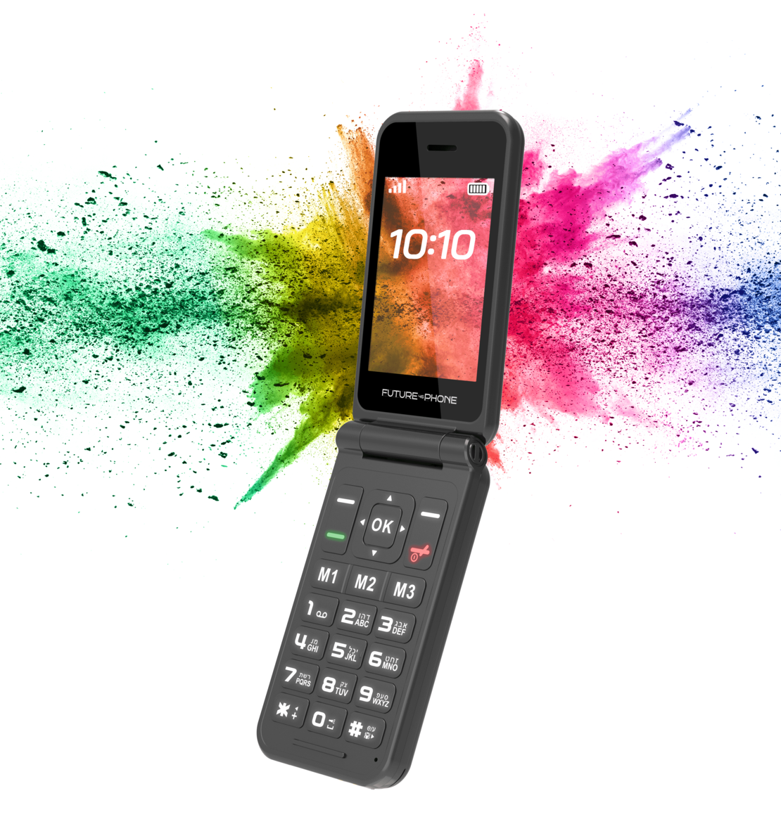 טלפון סלולרי למבוגרים FUTURE 4G Phone - כולל מעמד טעינה - יבואן רשמי - צבע שחור