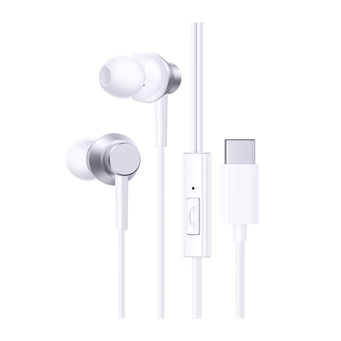 אוזניות חוטיות עם חיבור TYPE-C בזוס Baseus Encok CZ11 לבן - יבואן רשמי!