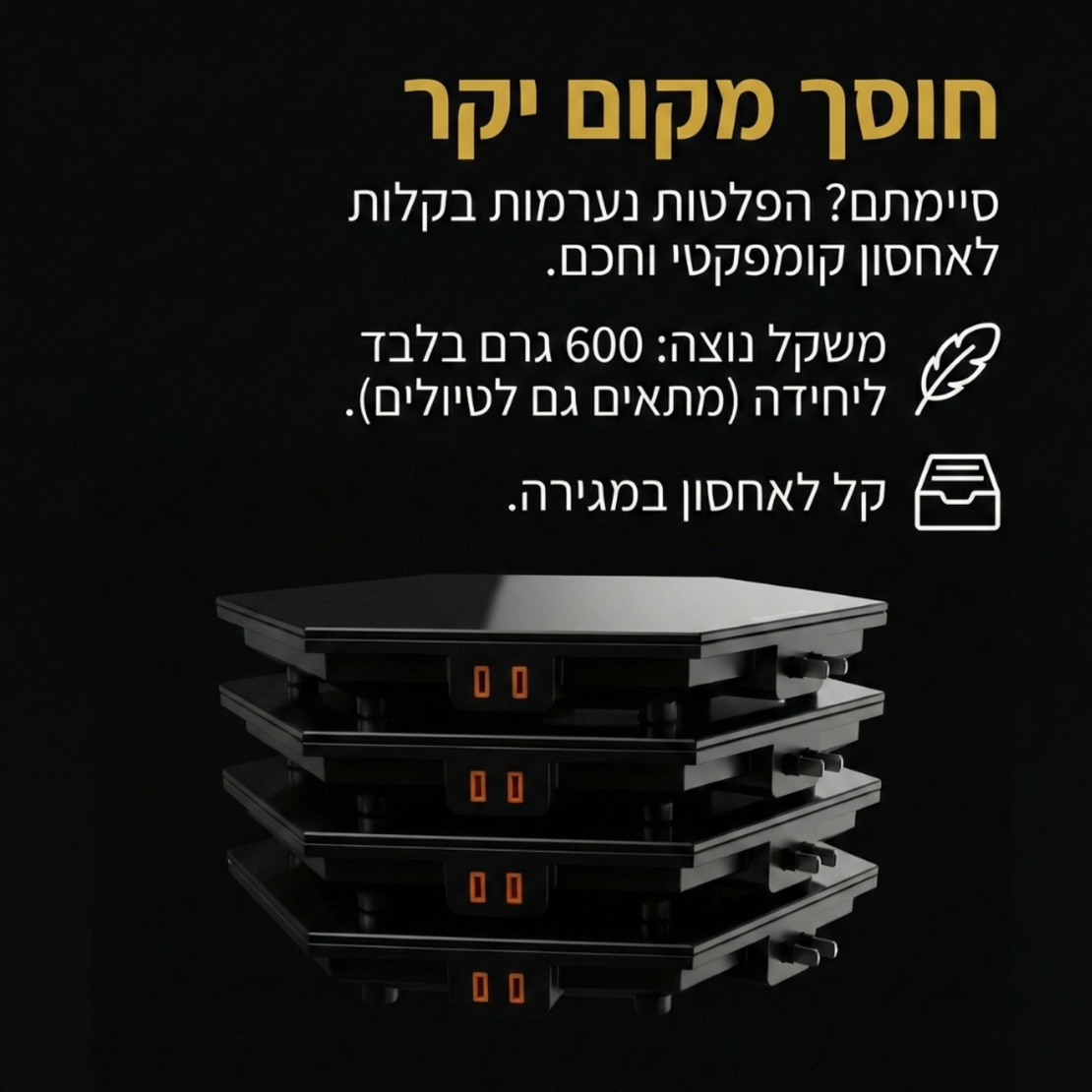 פלטת שבת מתחברת מודולרית מזכוכית סט זוגי יוניברס UNIVERSE NRI-956X2 - יבואן רשמי - צבע שחור