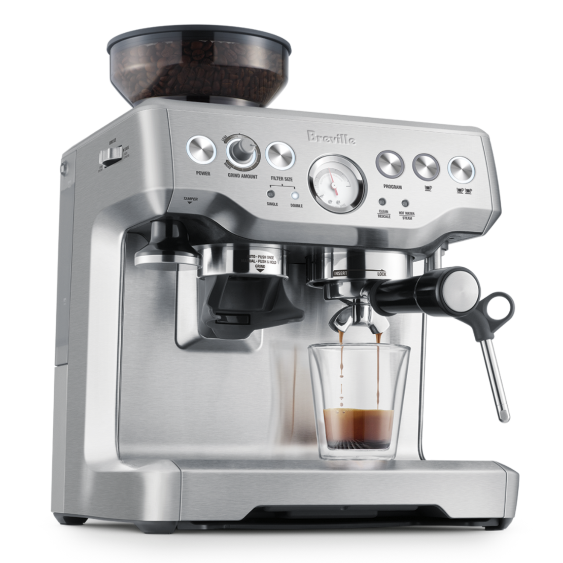 מכונת קפה טוחנת ברוויל Breville Barista Express BES870 - צבע נירוסטה - יבואן רשמי