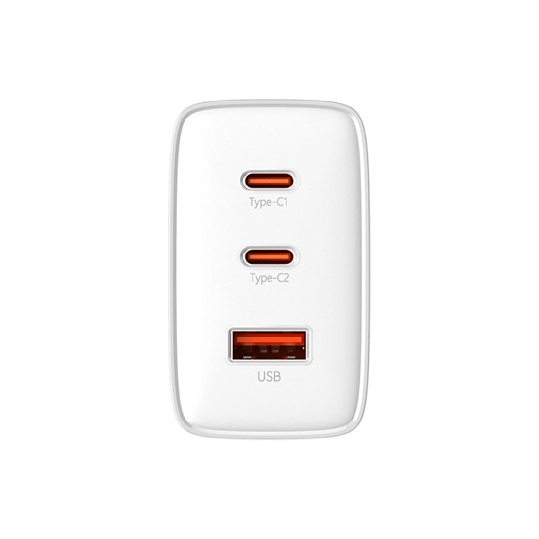 מטען קיר מהיר 65W עם 2 חיבורי USB-C וחיבור USB-A בזוס Baseus Cube Pro 3 Ports Fast Charger 2C+U 65W - יבואן רשמי - צבע לבן