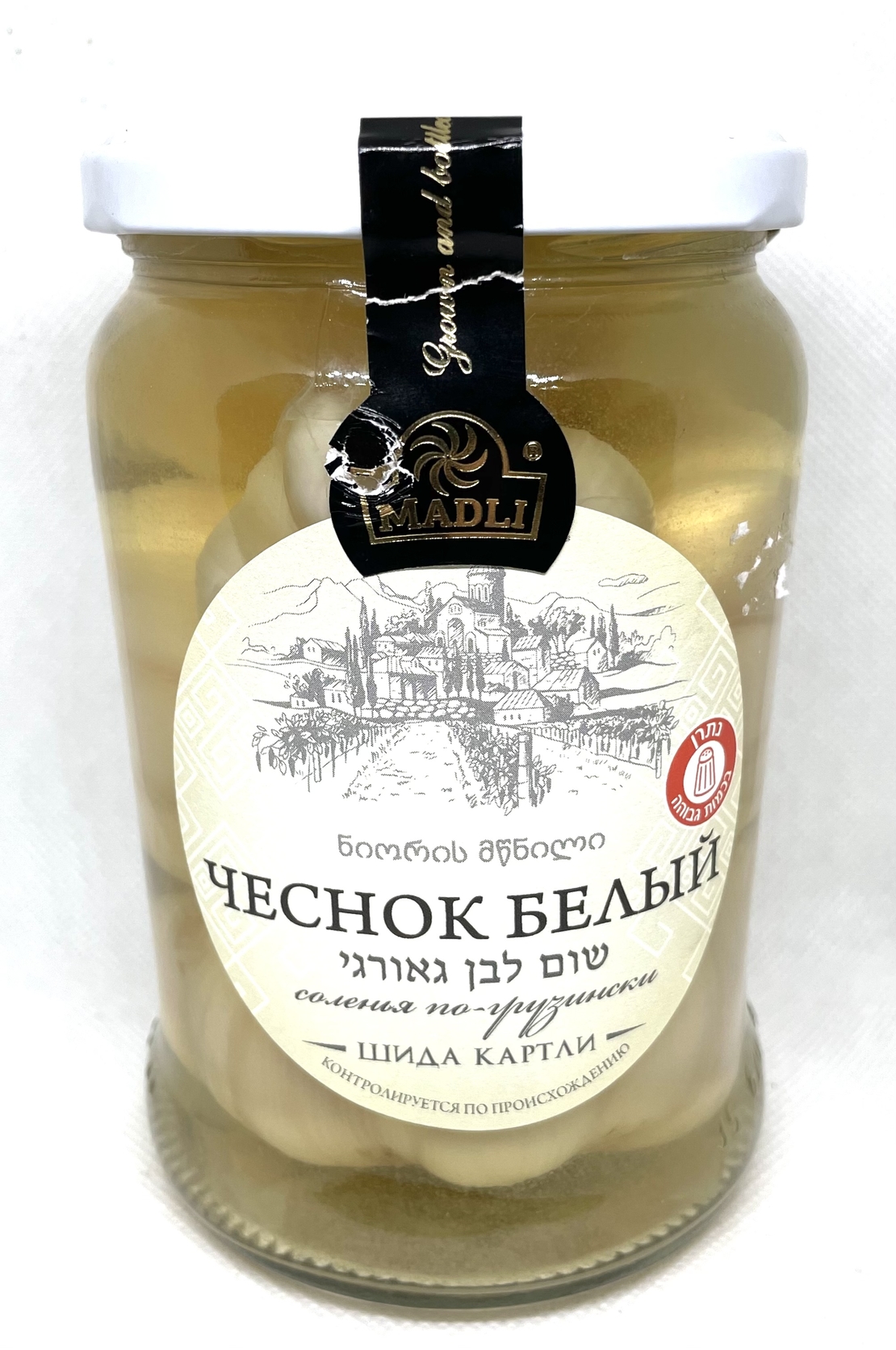 Чеснок белый соленый (бочковой засол)