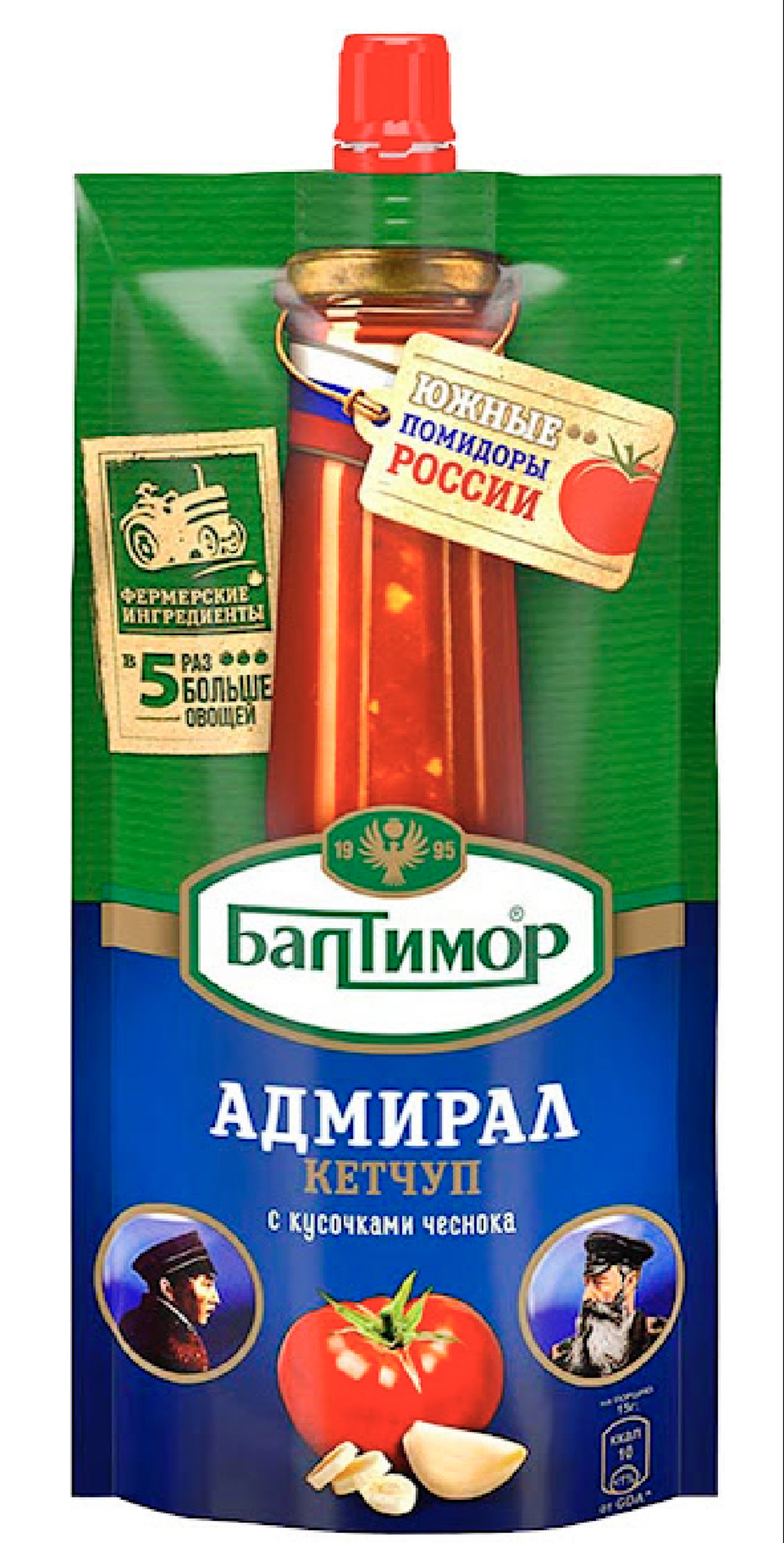 Кетчуп Адмирал с кусочками чеснока