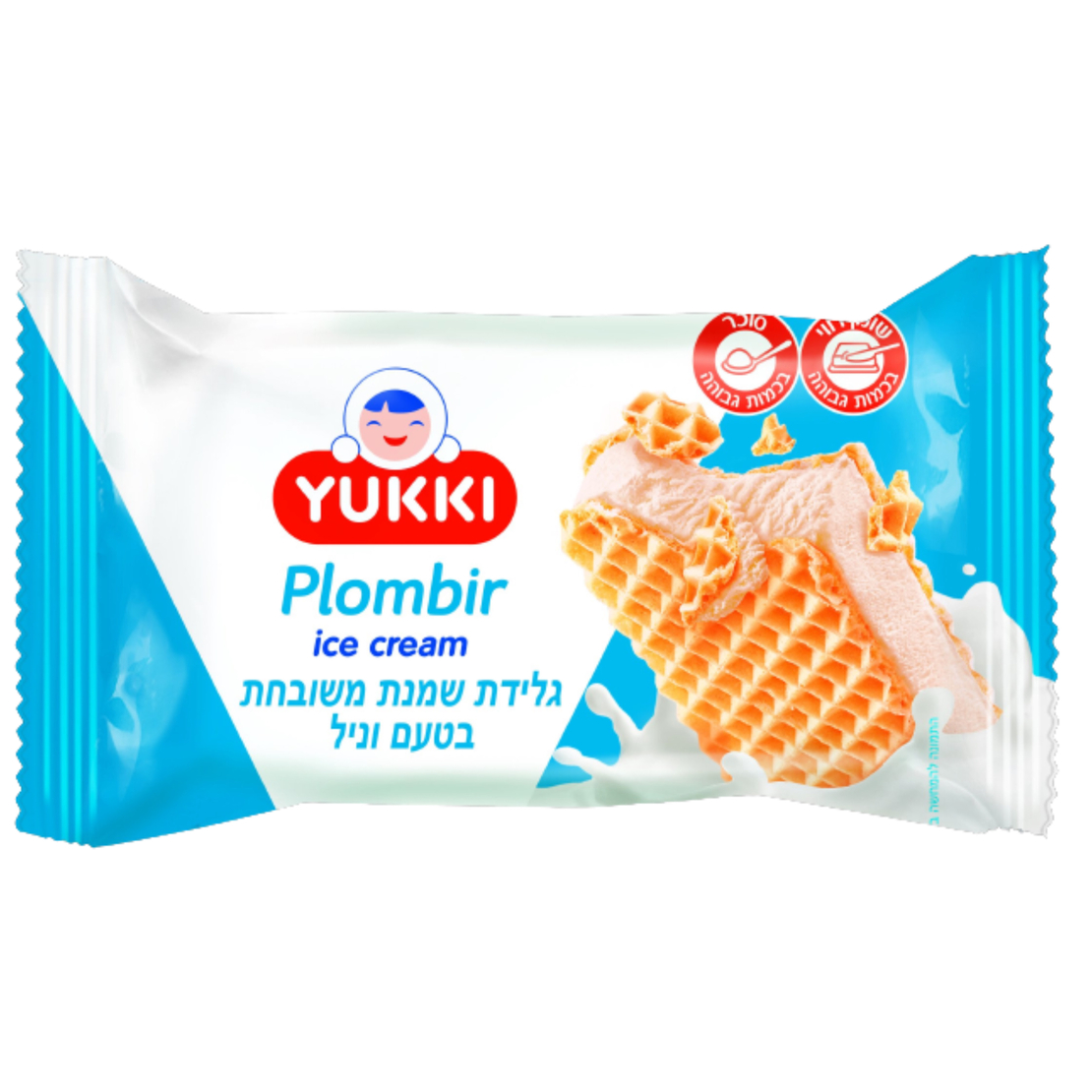גלידה שמנת משובחת בטעם וניל עם וופל