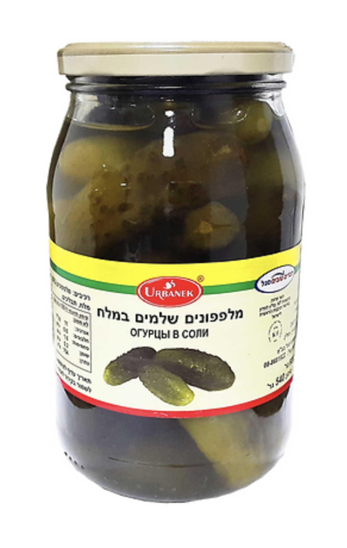 מלפפונים שלמים במלח