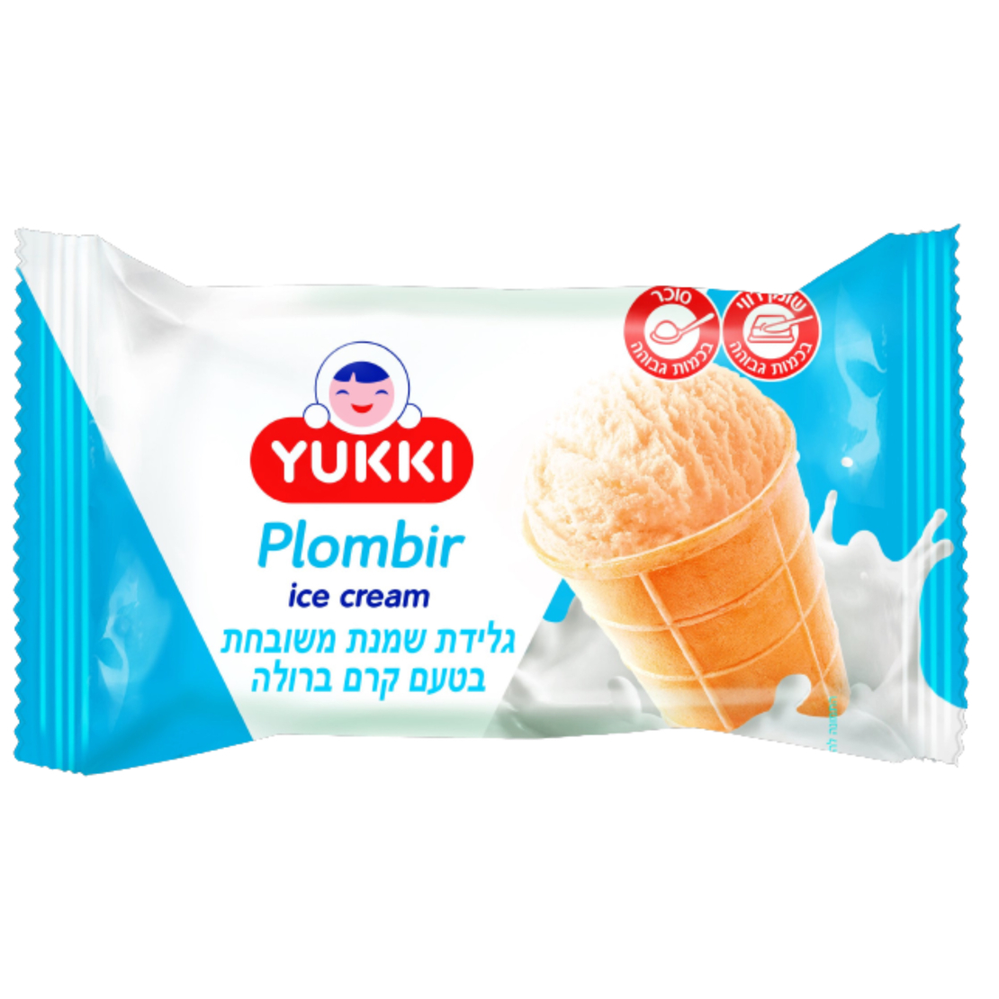 גלידה שמנת משובחת בטעם קרם ברולה בכוס ופל