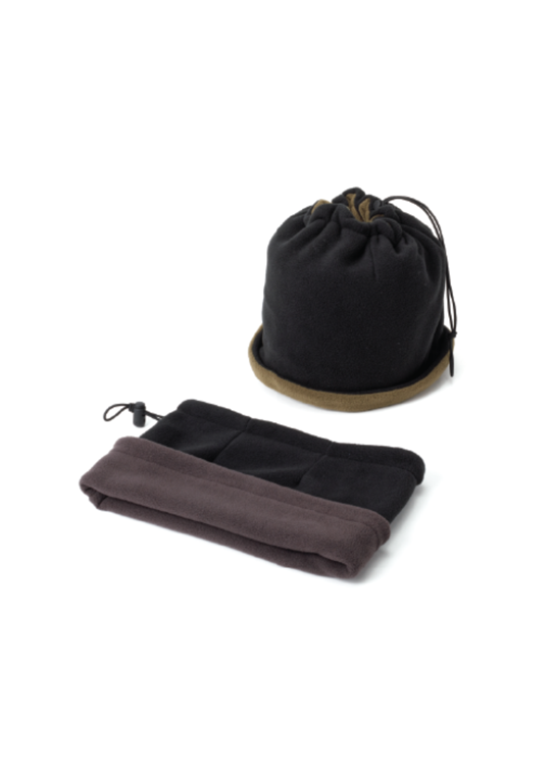 חם צוואר דו צדדי 100% פוליאסטר עם שרוך ואבזםשחור/ירוק זית.