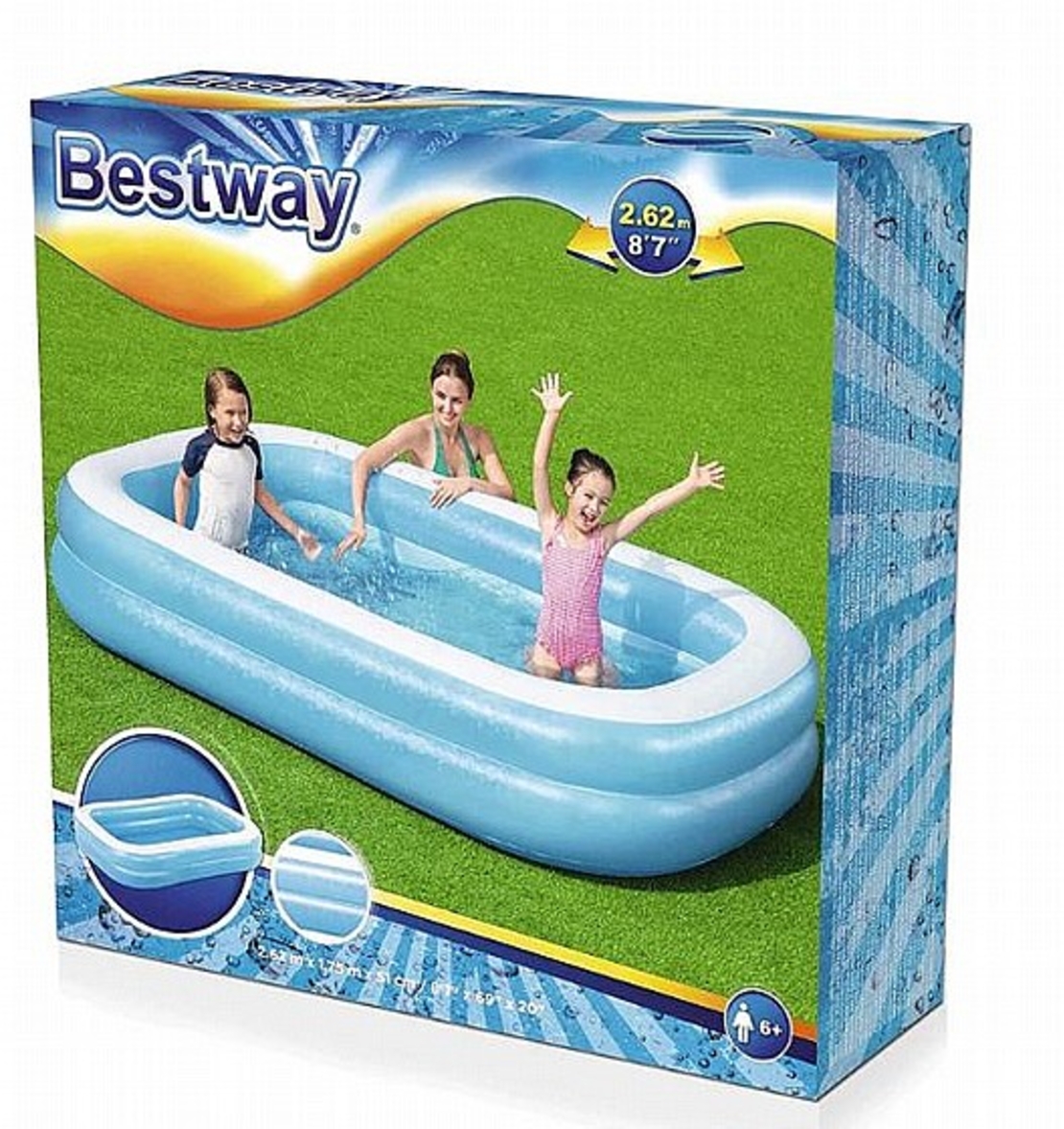 בריכה מלבנית מתנפחת לחצר 262X175X51 ס