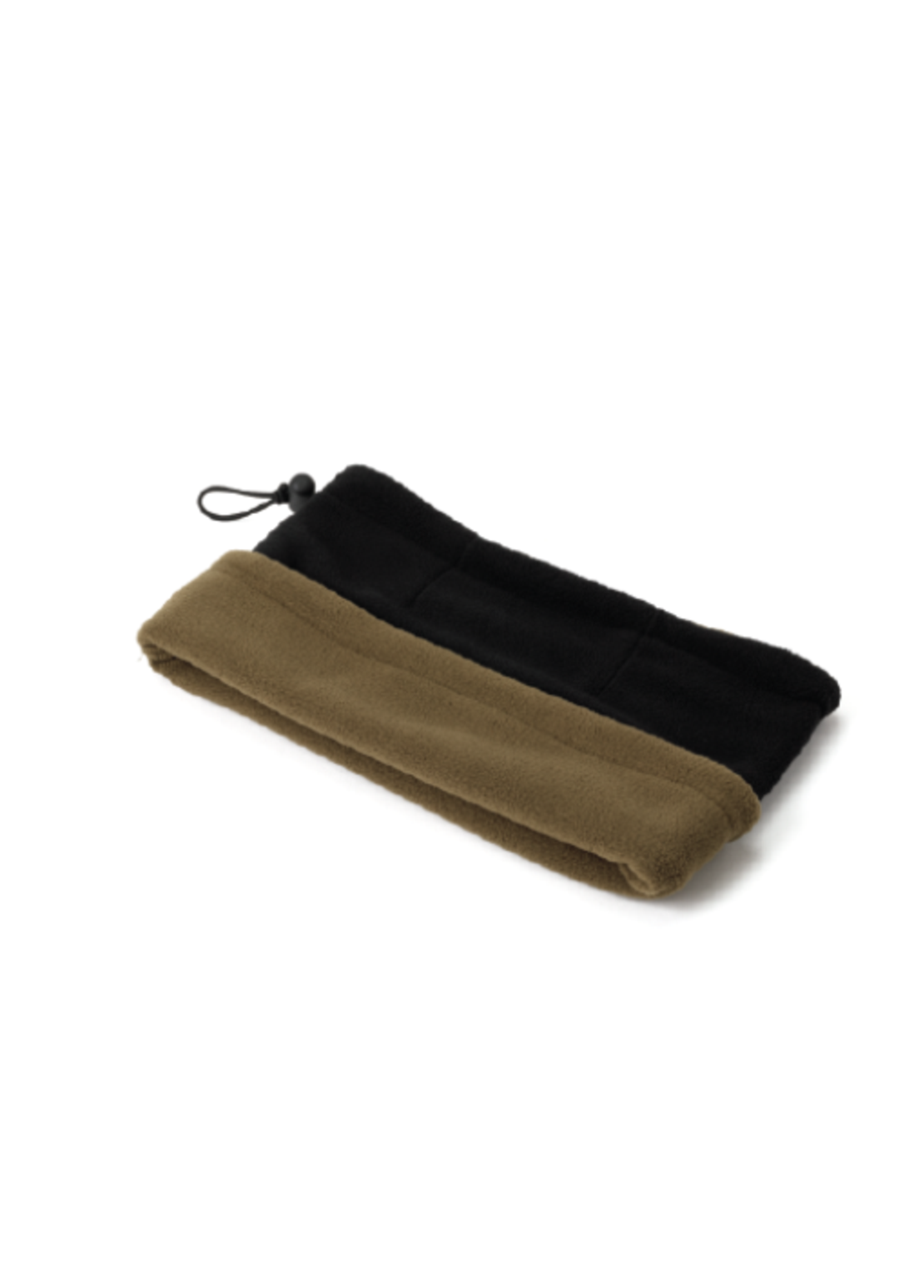 חם צוואר דו צדדי 100% פוליאסטר עם שרוך ואבזםשחור/ירוק זית.