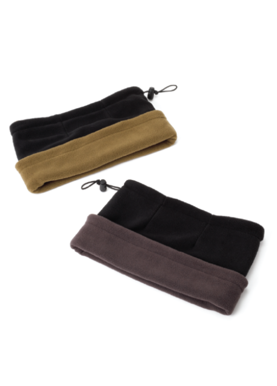 חם צוואר דו צדדי 100% פוליאסטר עם שרוך ואבזםשחור/ירוק זית.