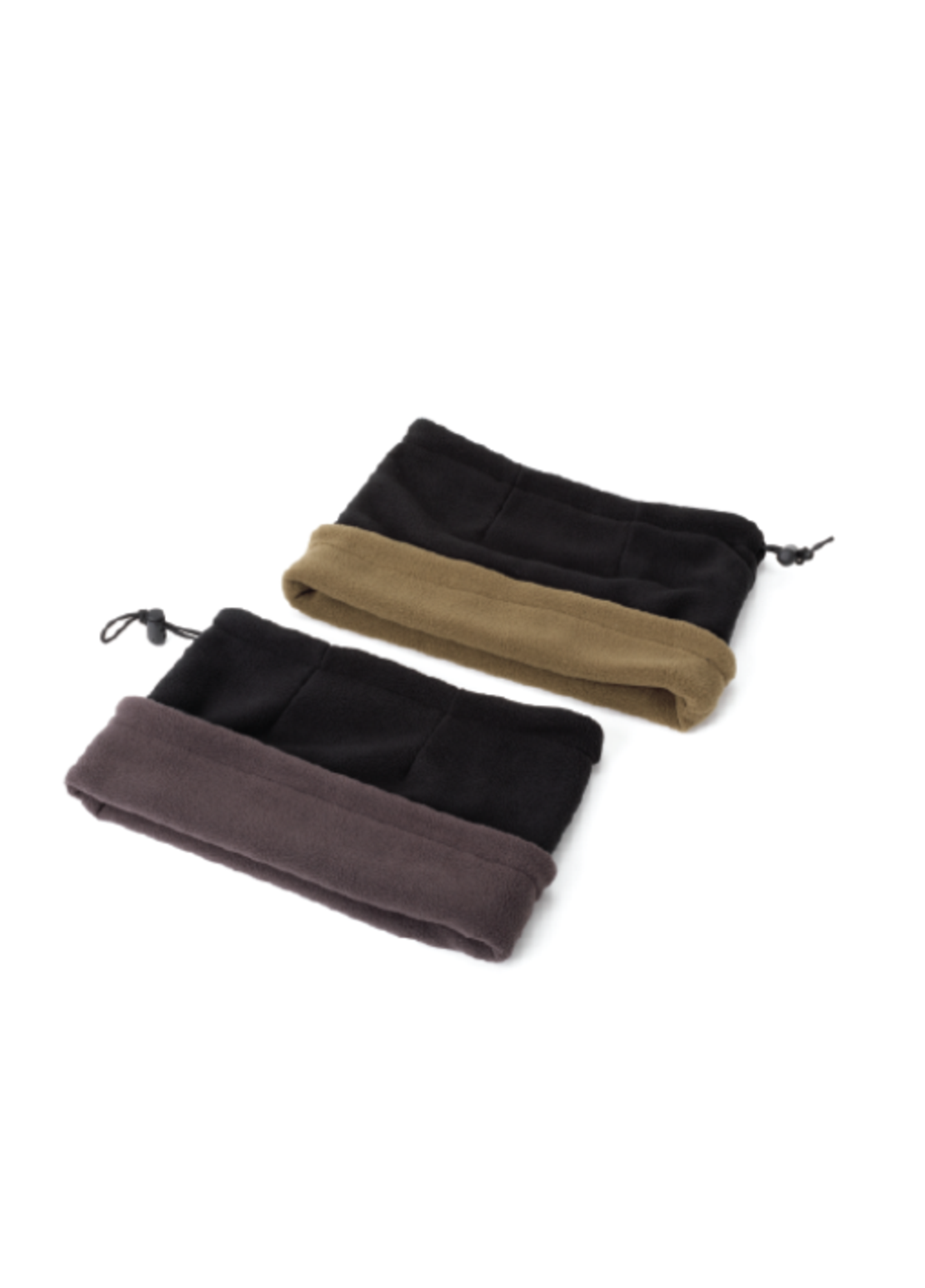 חם צוואר דו צדדי 100% פוליאסטר עם שרוך ואבזםשחור/ירוק זית.