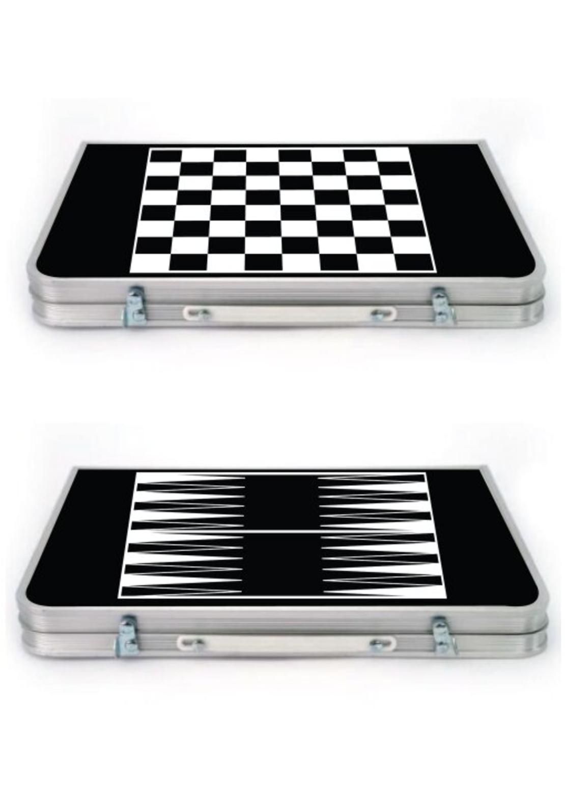 שולחן אלומיניום CAMPSTAR מתקפל עם לוח שש בש דמקה שחמט.