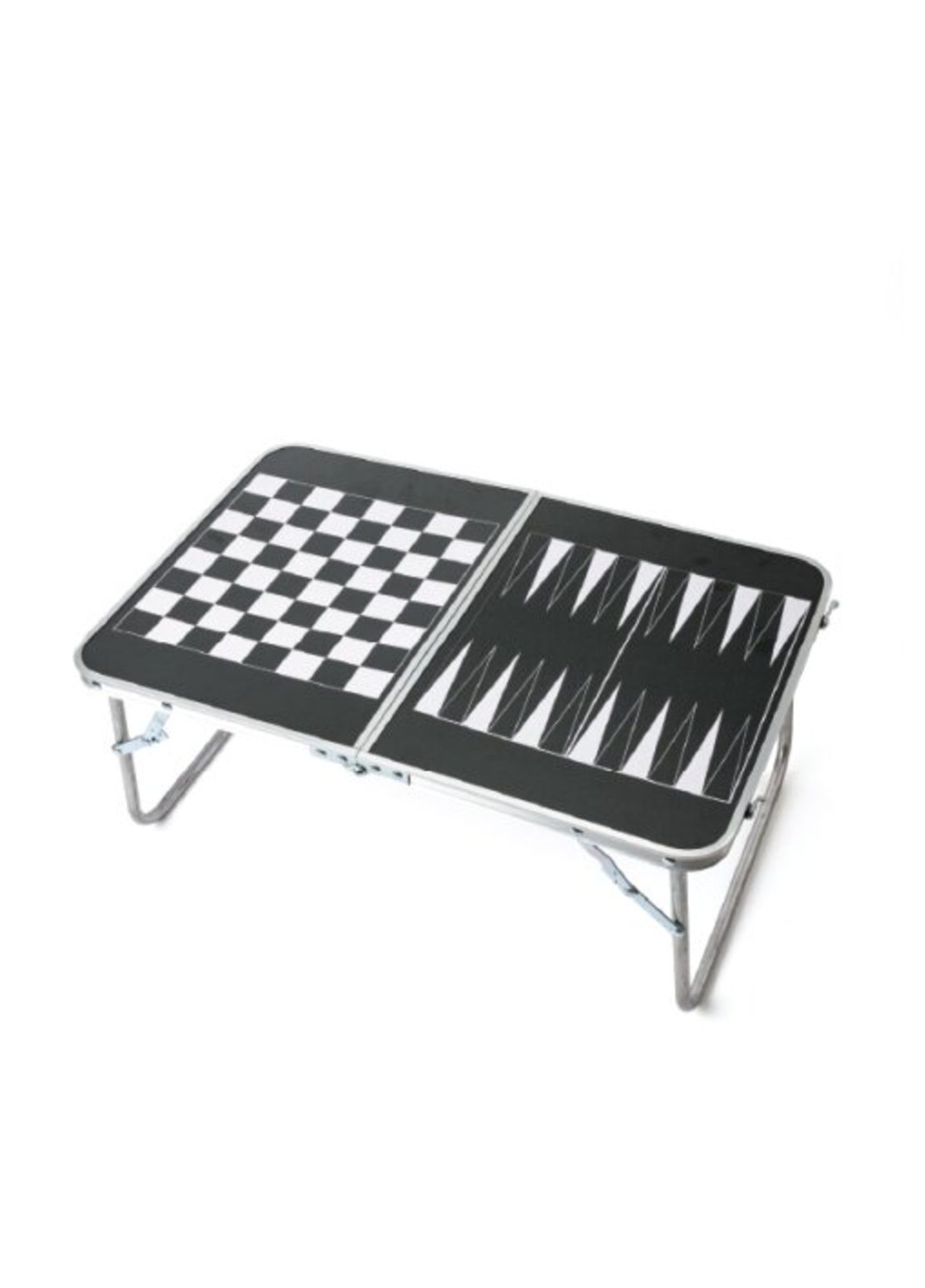 שולחן אלומיניום CAMPSTAR מתקפל עם לוח שש בש דמקה שחמט.