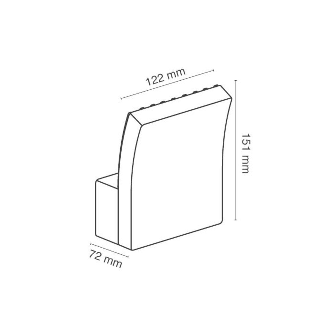 מנורת קיר 13W מוגנת גוף שחור IP54