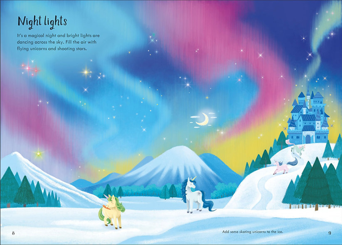 חוברת קטנה מדבקות מנצנצות חדי קרן