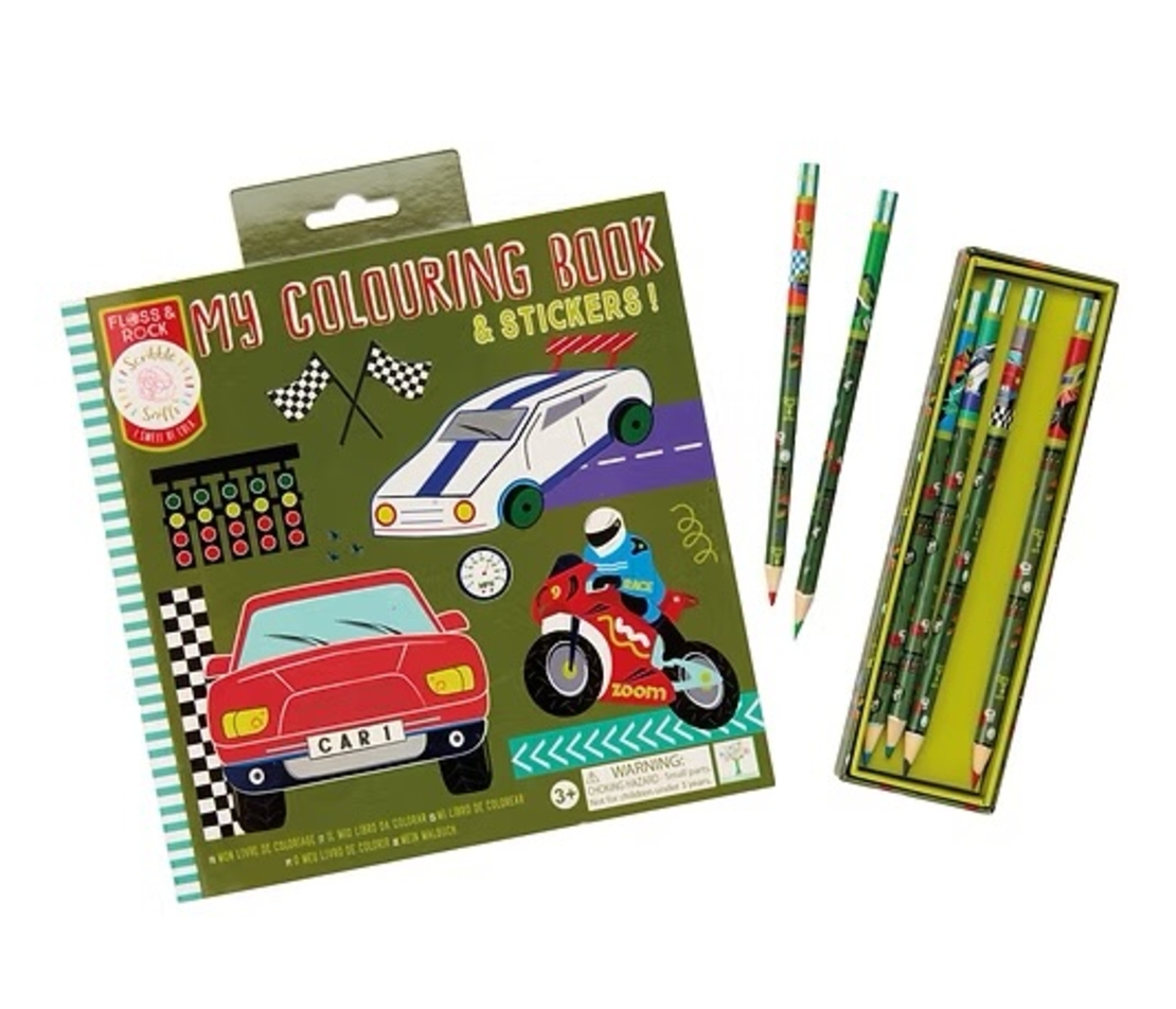 חוברת צביעה ריחנית עם מדבקות מכוניות!