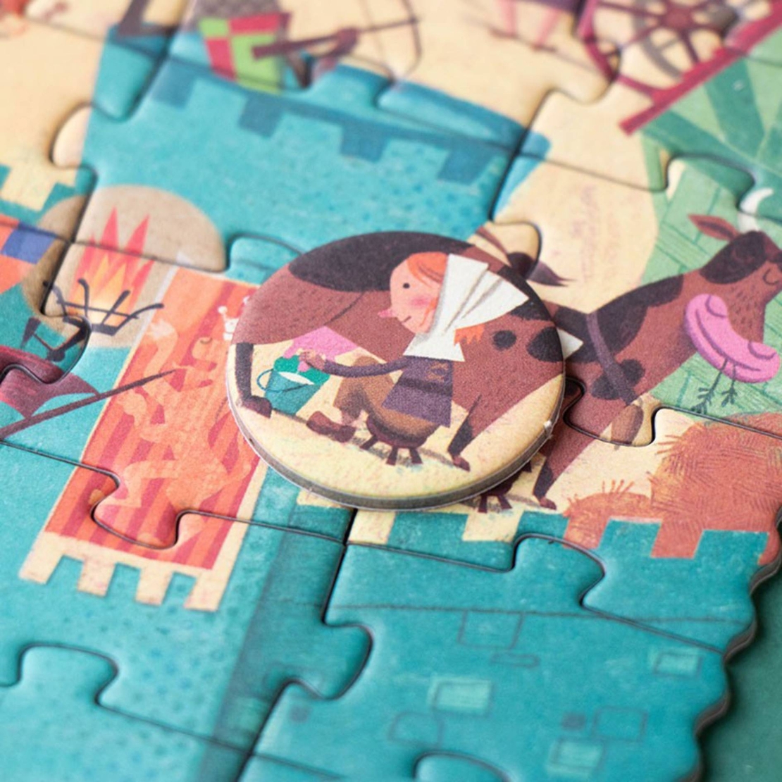 פאזל קטן טירה ואביר! 100 חלקים TO GO