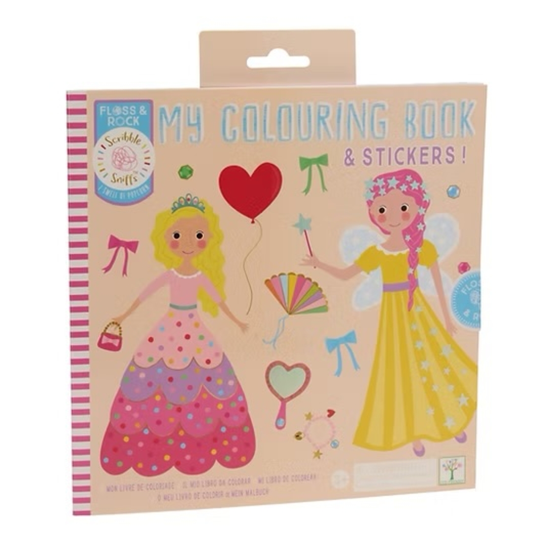 חוברת צביעה ריחנית עם מדבקות נסיכות!