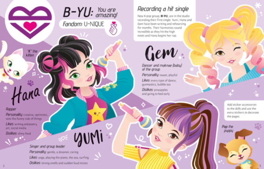 חוברת הלבשה מדבקות 5+ קיי פופ K-POP
