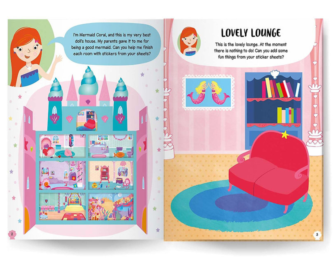 חוברת מדבקות בית בובות - בנות ים!