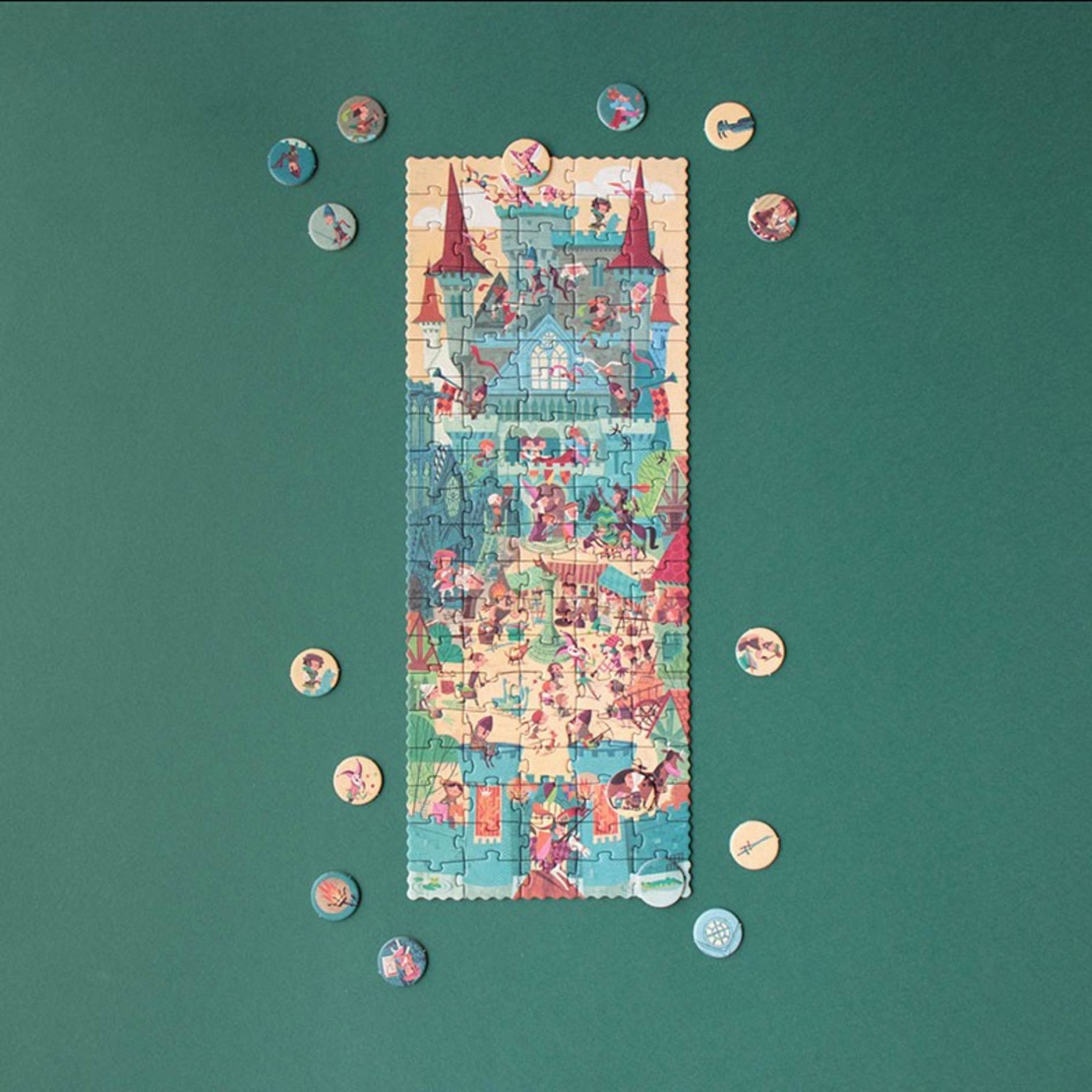 פאזל קטן טירה ואביר! 100 חלקים TO GO